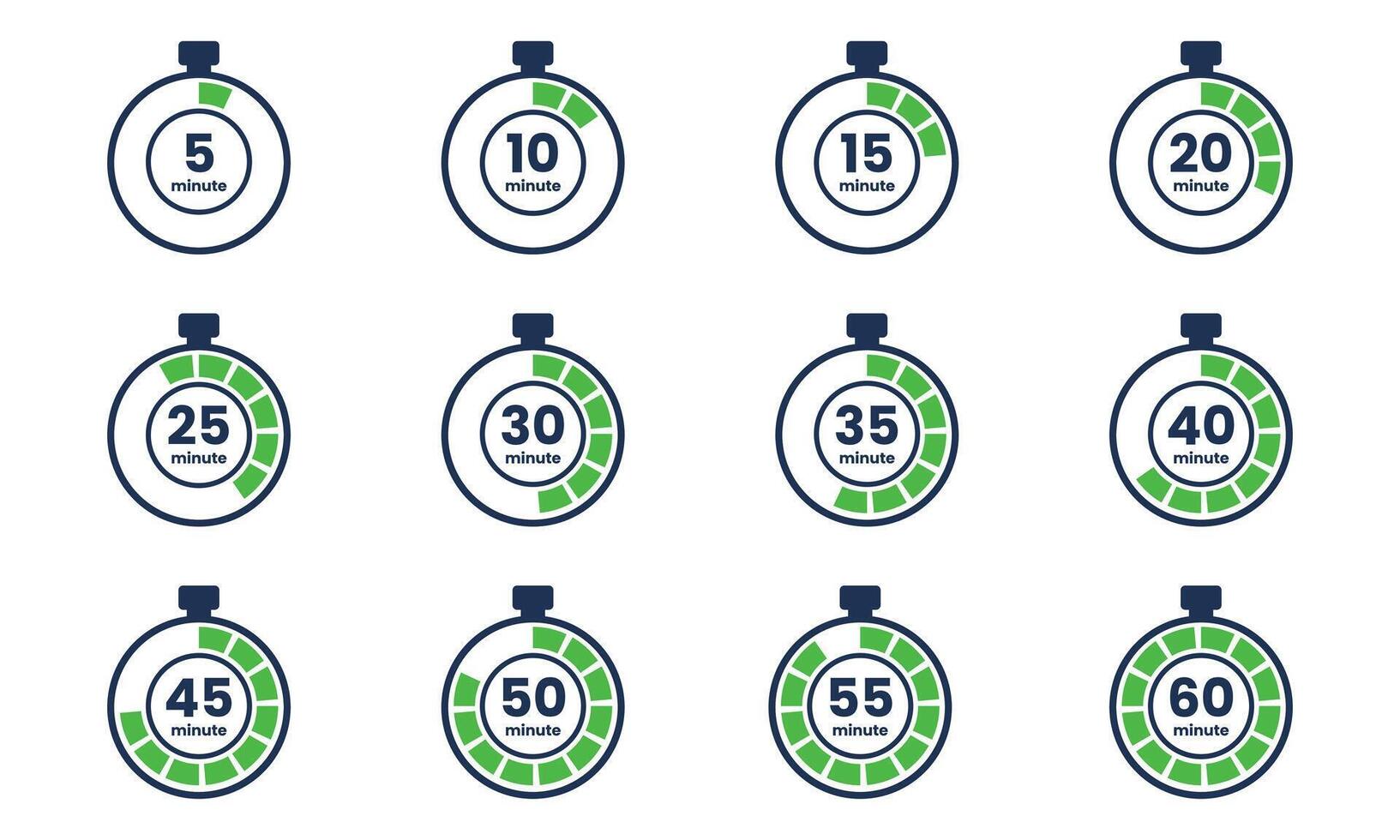 A set of different time and speed icons vector
