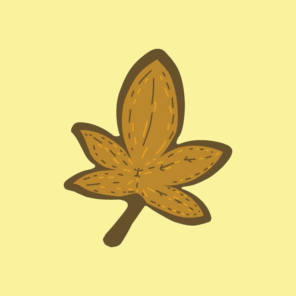brown autumn leaf design vector