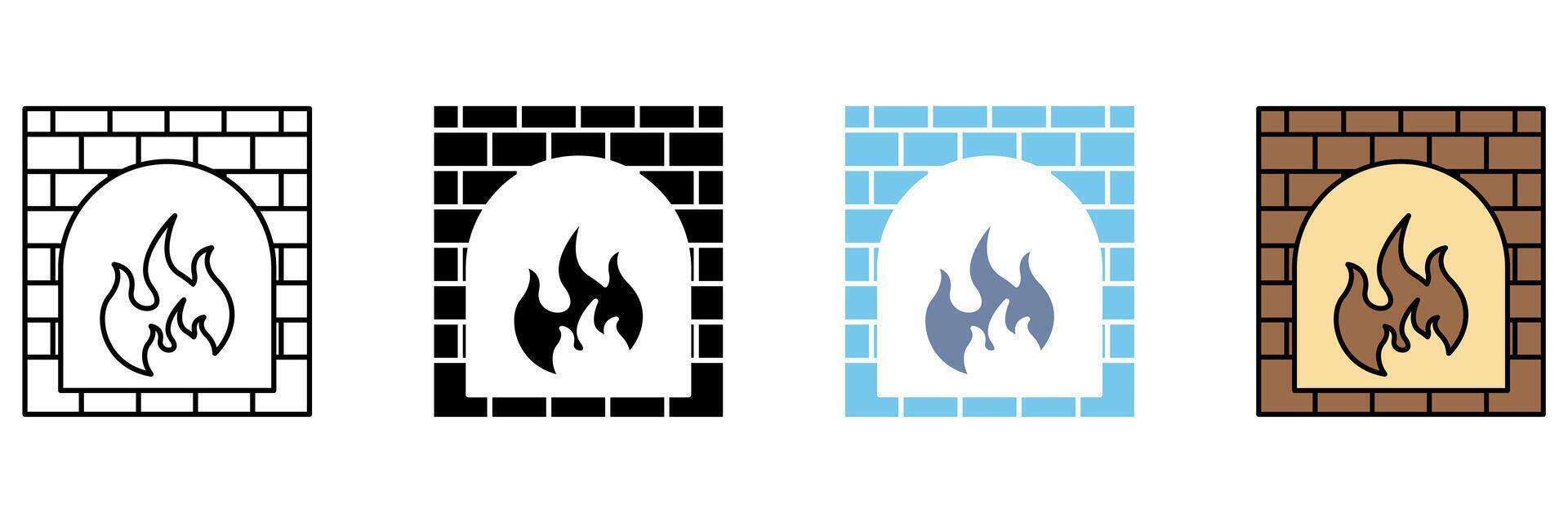 fireplace concept line icon. Simple element illustration. vector