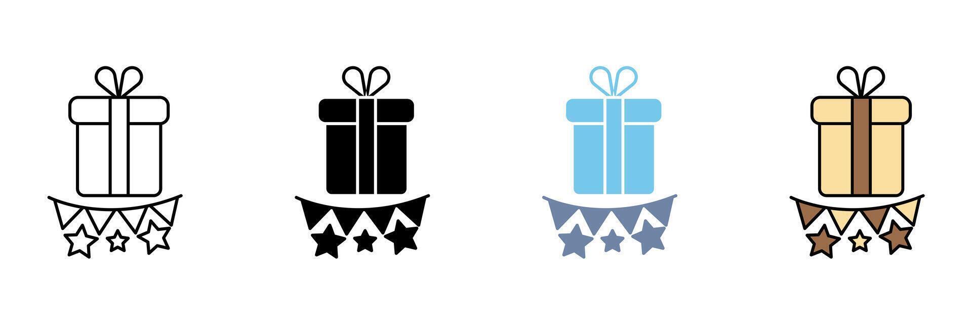 GIFT BOX concept line icon. Simple element illustration. vector