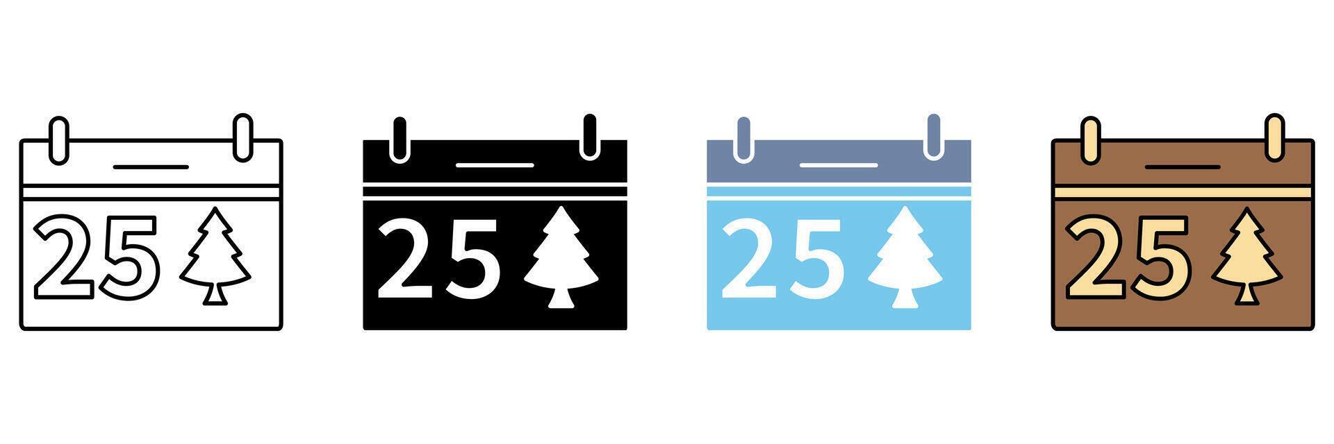 25 DECEMBER concept line icon. Simple element illustration. vector