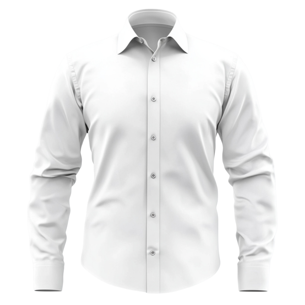Plain White Shirt Front View Isolated With Transparent Background png
