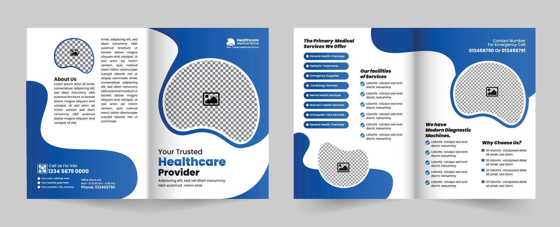 Healthcare provider brochure design vector