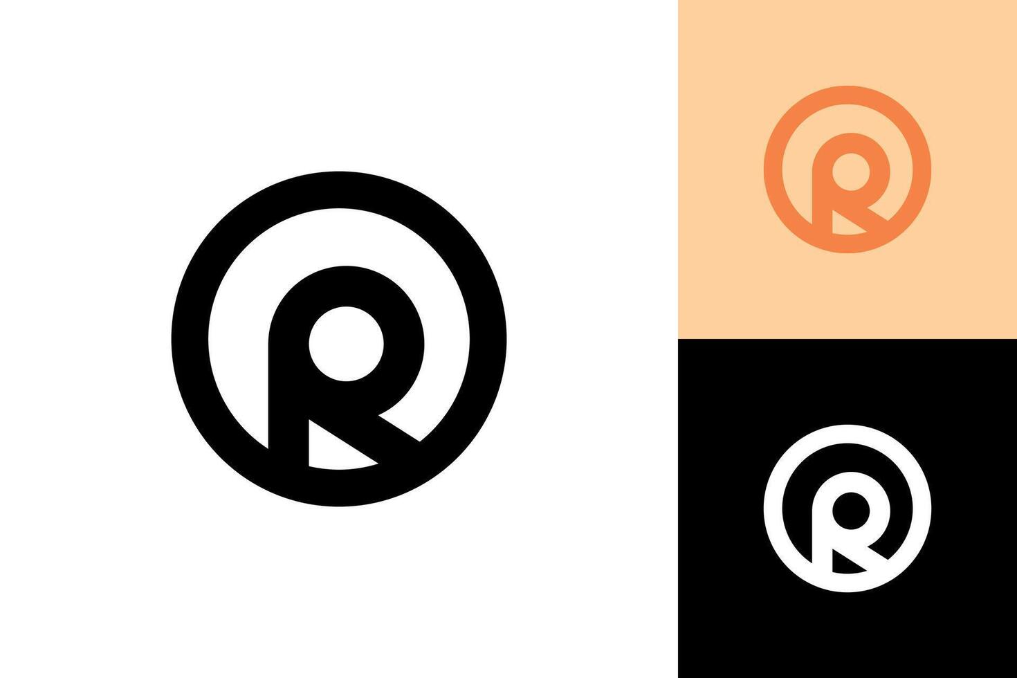 Letter R rounded in circle logo graphic , design icon concept vector