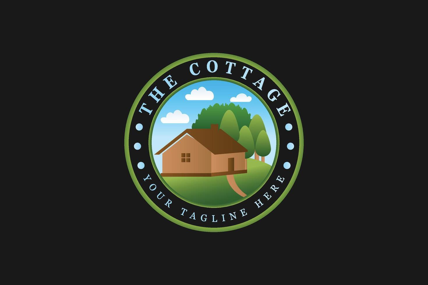 Cottage logo. nature logo. home logo. vector