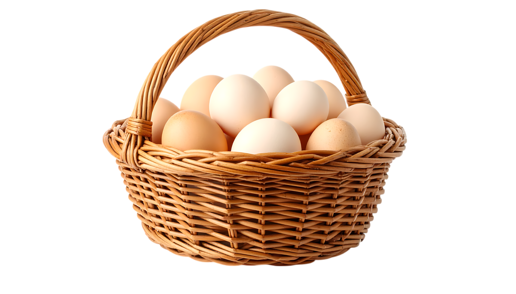 Fresh chicken eggs in wicker basket organic food healthy eating easter eggs farm fresh egg basket photo png