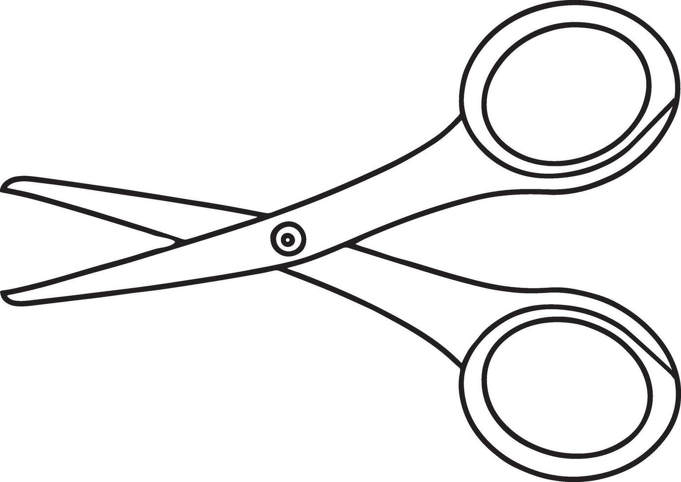 Simple line drawing of scissors craft design element vector