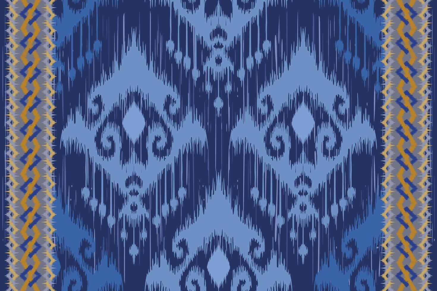 Beautiful embroidery Motif design in blue tone pattern. vector