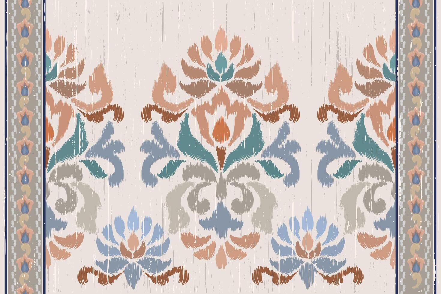 Beautiful embroidery Motif design in vintage color pattern. vector