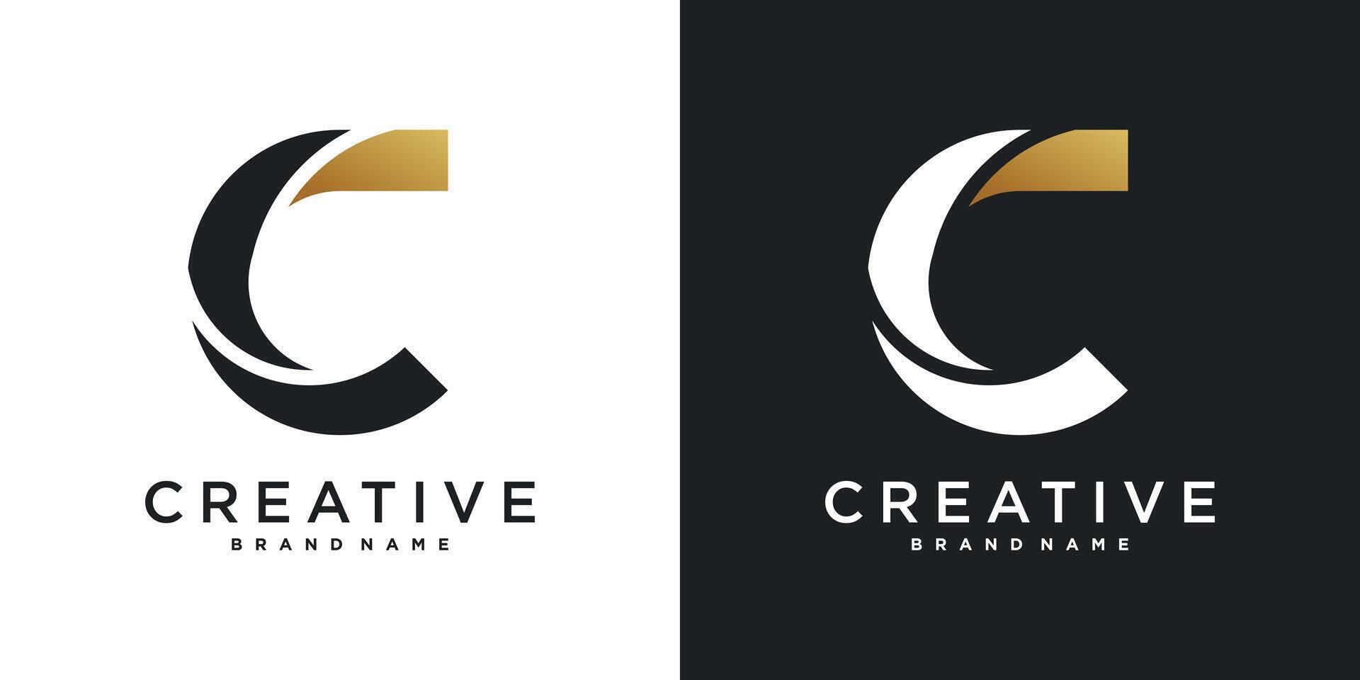 Letter C logo design icon with modern idea. Premium vector