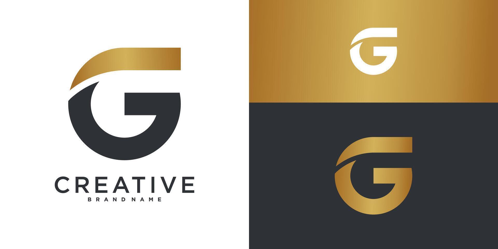 Abstract initial letter G logo design. Premium vector