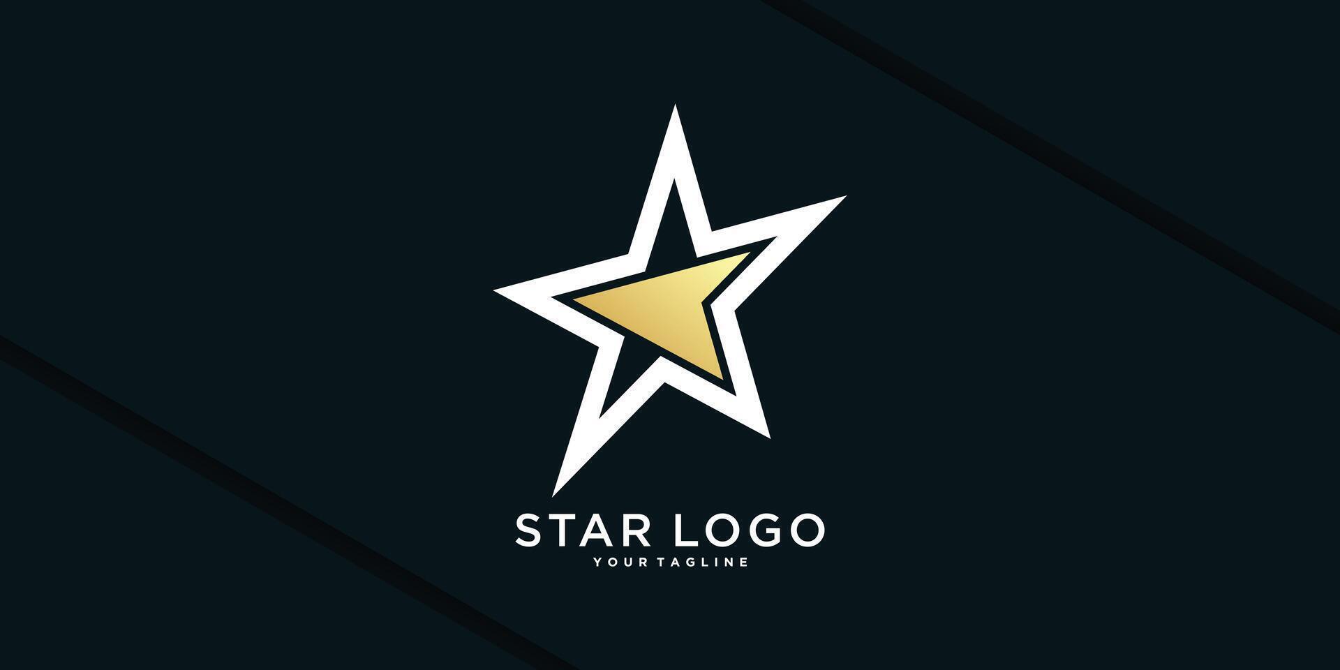 Modern star logo design with abstract shape. vector