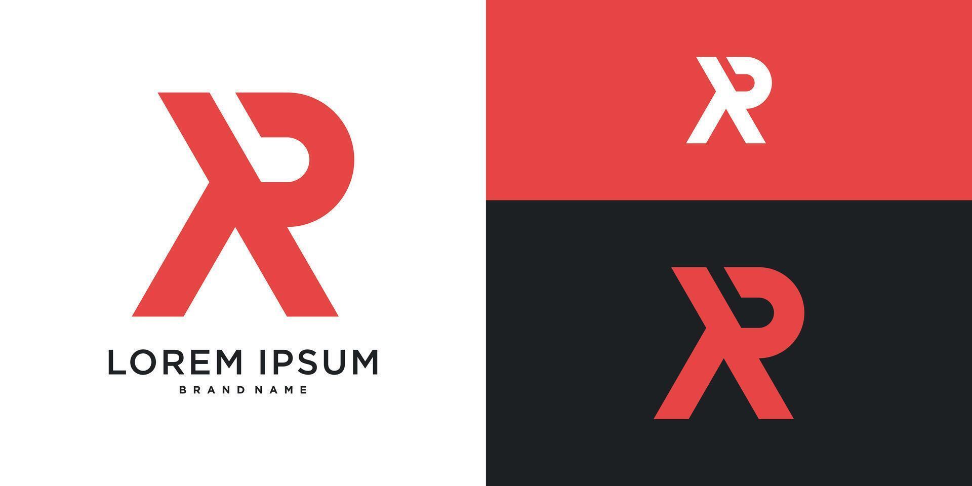Letter R logo design abstract shape. vector