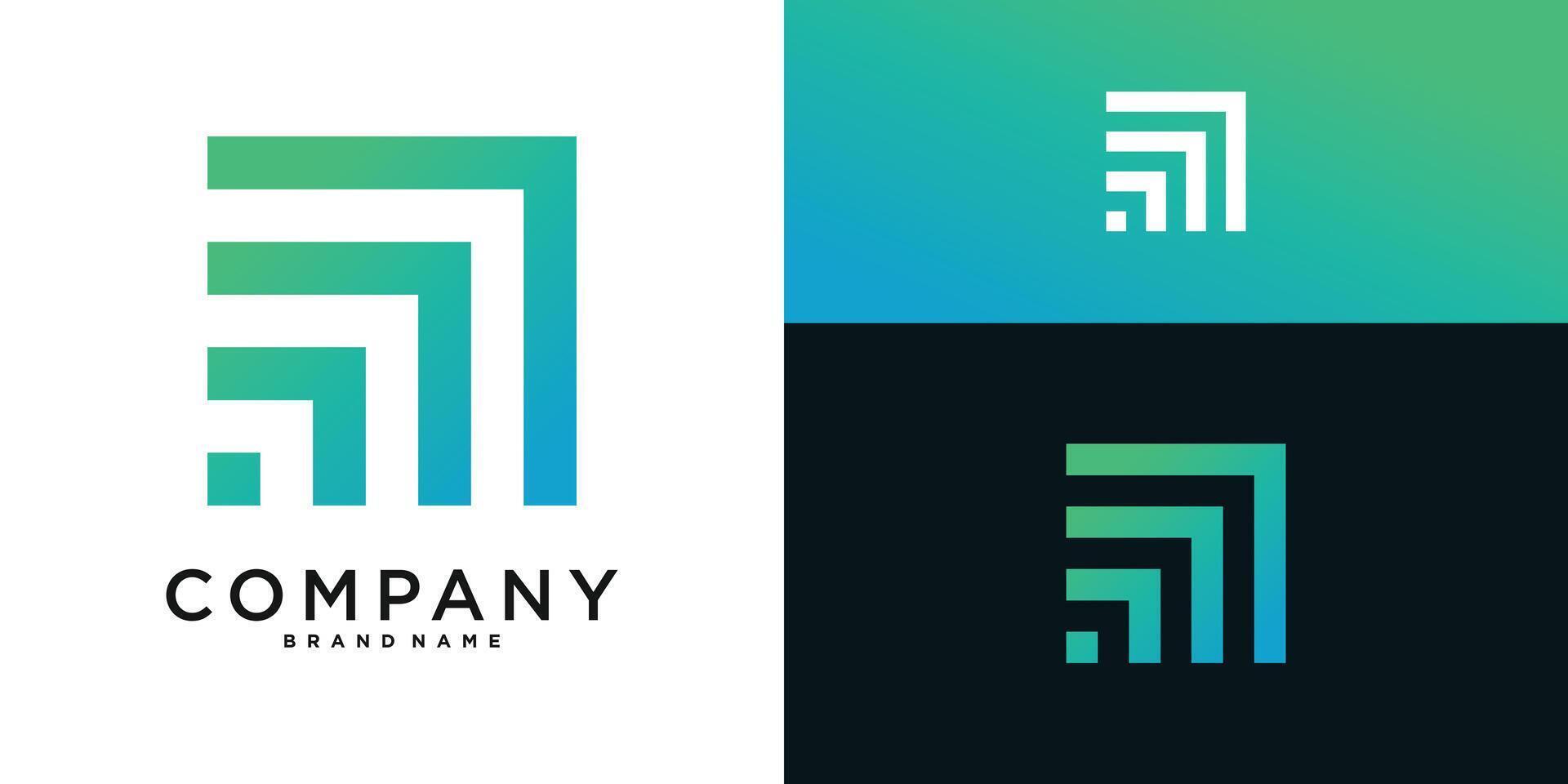 Square shape logo design creative concept for company. vector