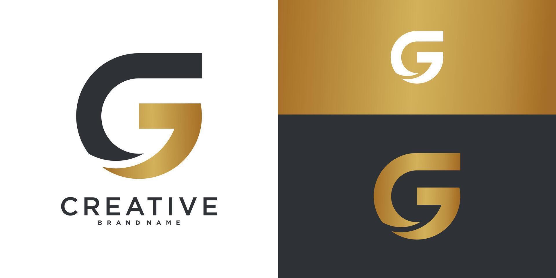 Abstract initial letter G logo design template. Premium vector