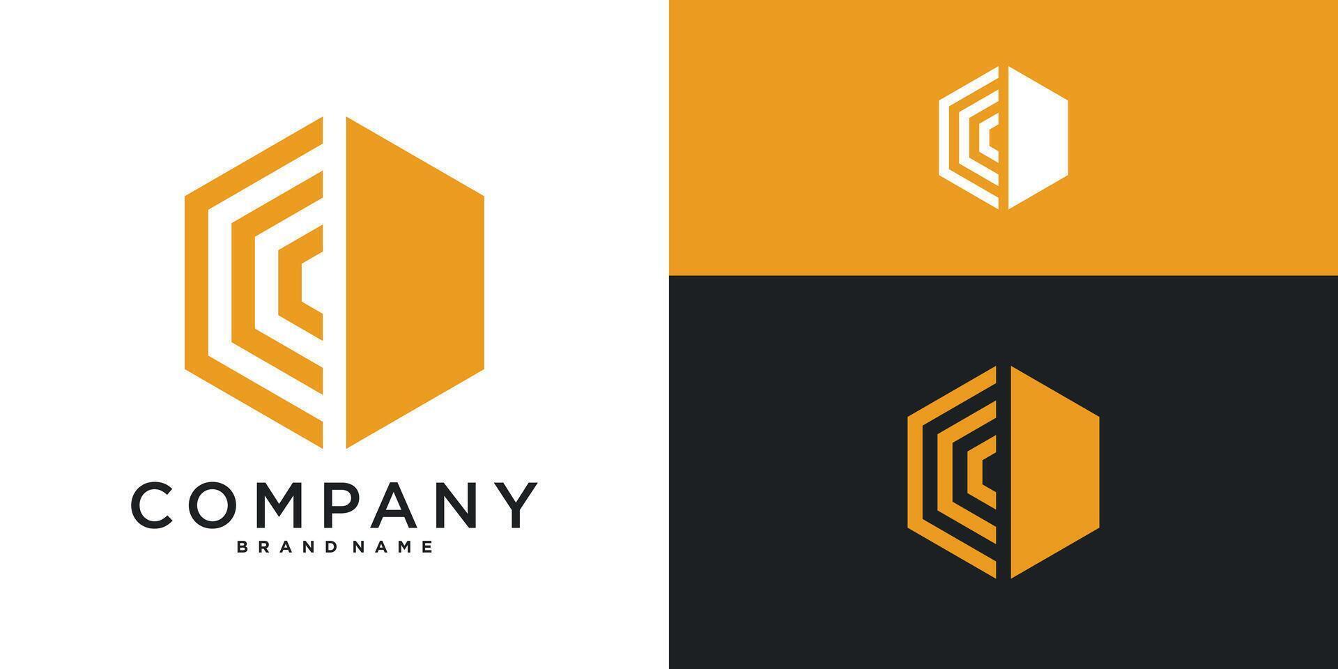 Hexagon logo design vector