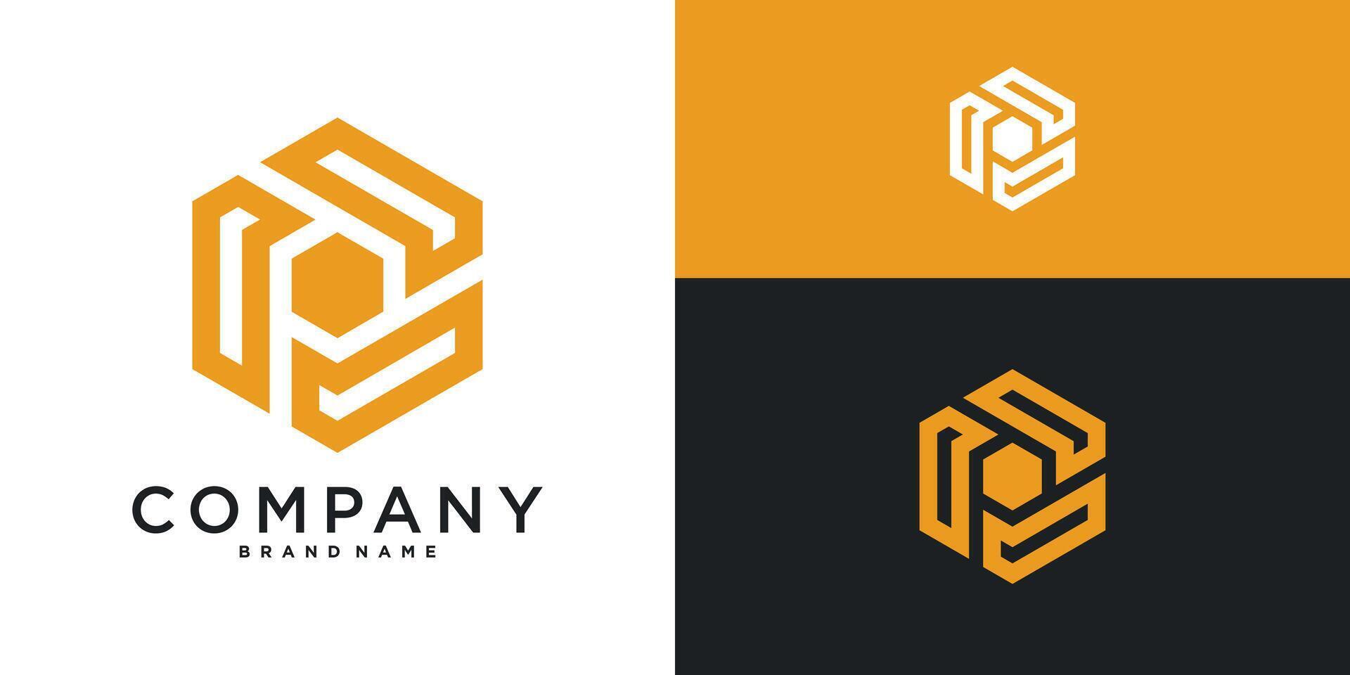 Hexagon logo design modern vector