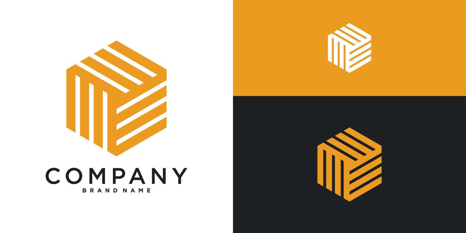 Hexagon logo design shape. vector