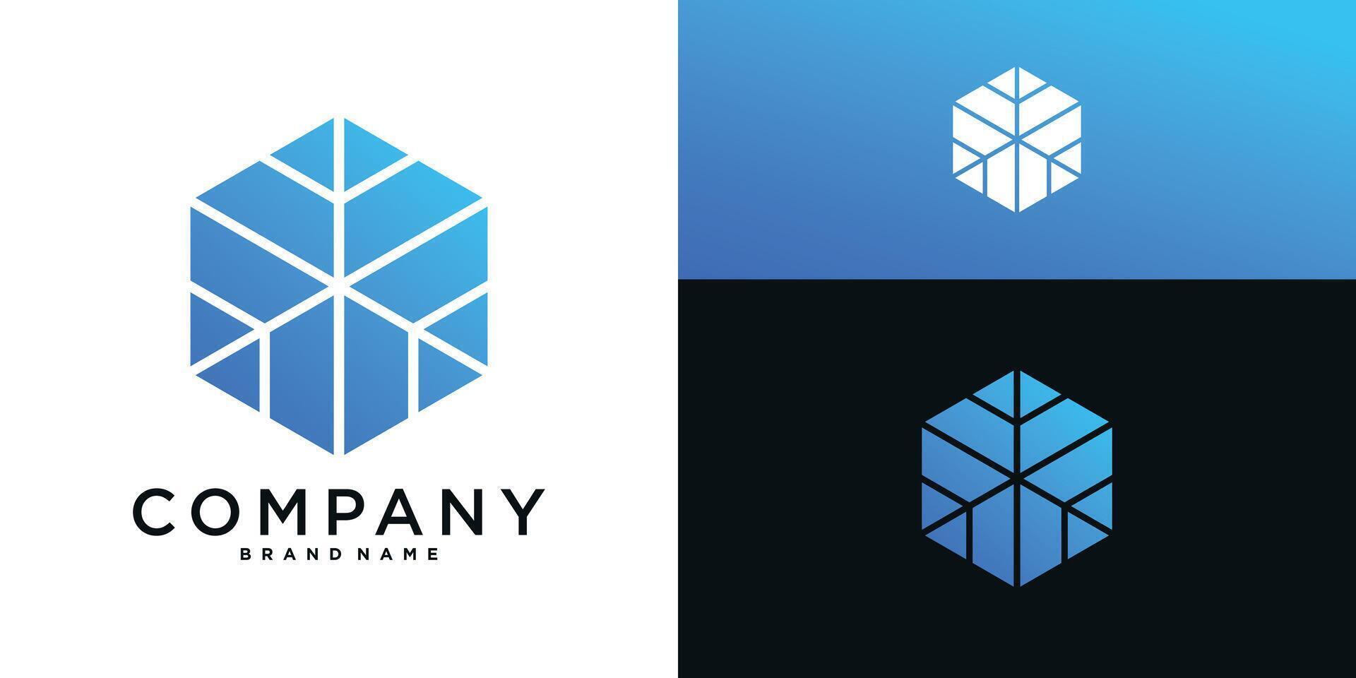 Hexagon logo design. Premium vector