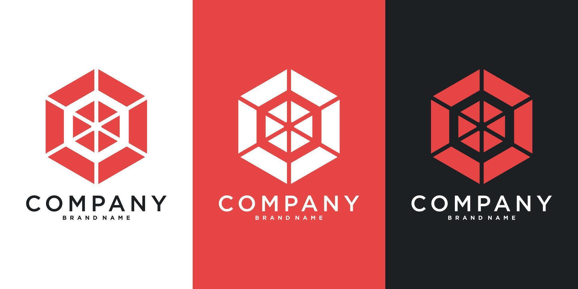 Hexagon logo design modern shape. vector
