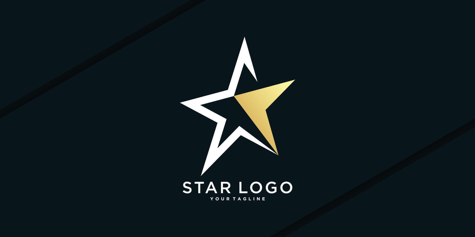 Modern star logo design with abstract shape. Premium vector