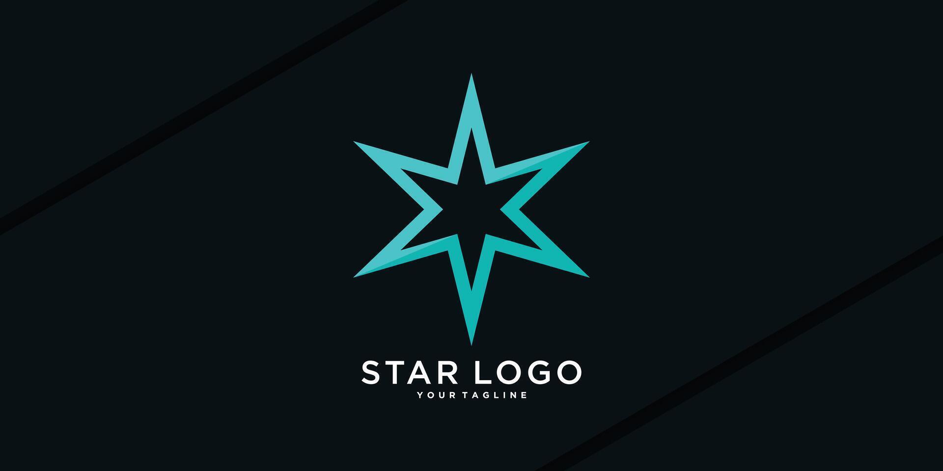 Star logo design with modern shape. vector