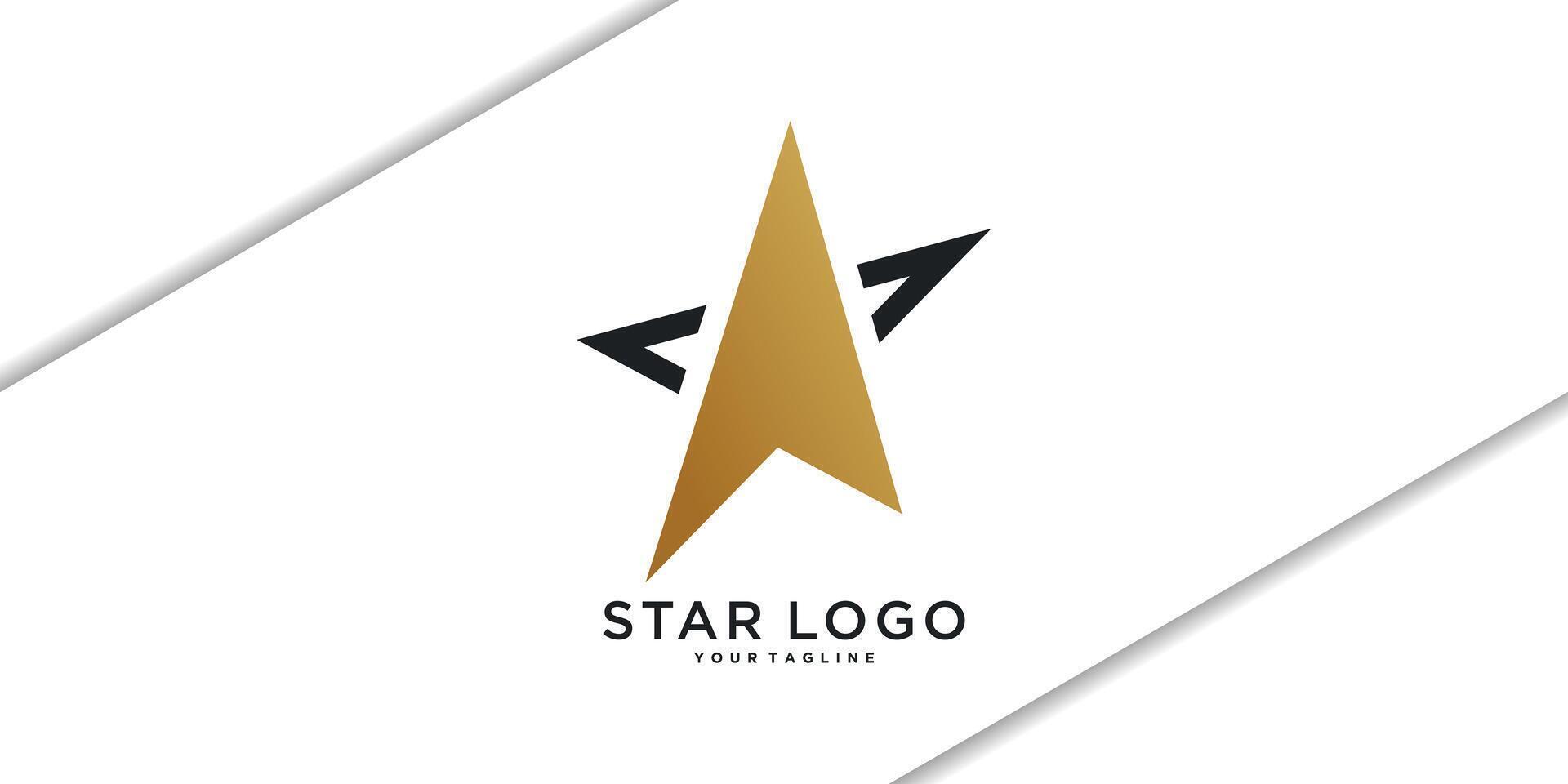 star logo, luxury gold star vector