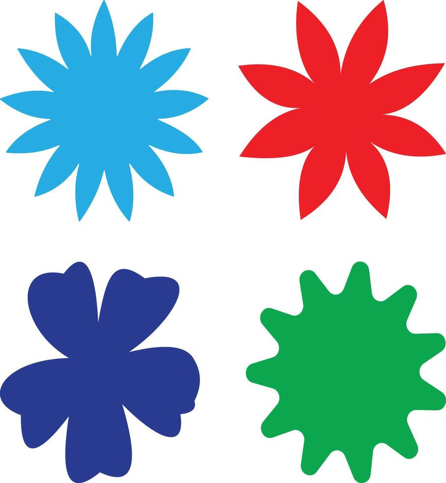 set of colorful flowers vector