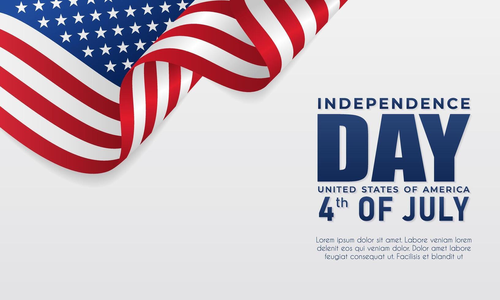 Happy Independence day concept, July 4th, American flag on white background vector