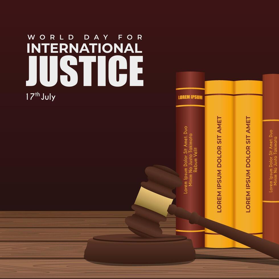 World day for international justice, scales of justice, suitable for poster, template, and banner vector