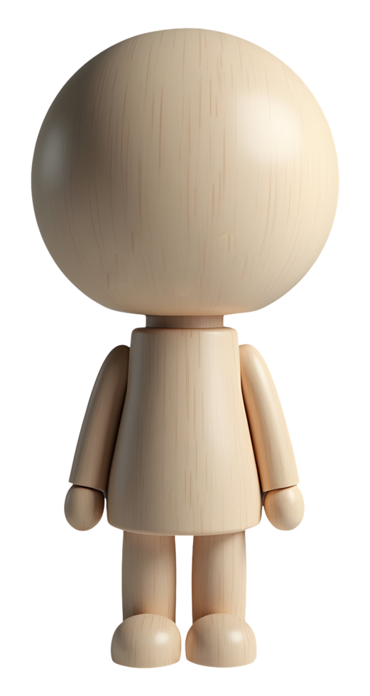 Plain wooden figure offers neutral canvas for imagination and ideas png
