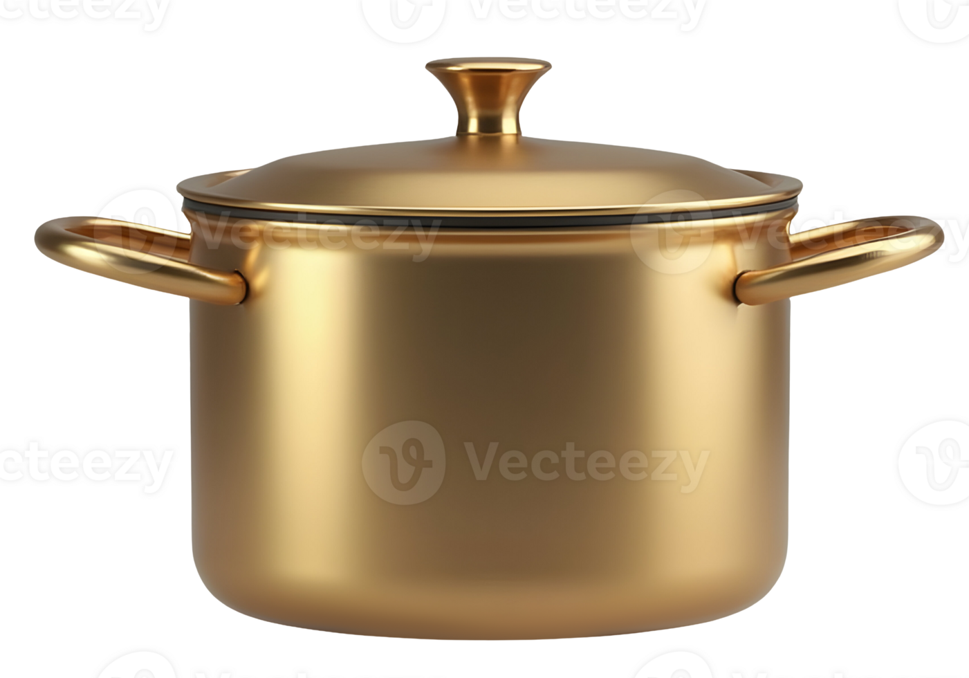 Shiny golden pot symbolizes value, luxury and elegant kitchen cookware png