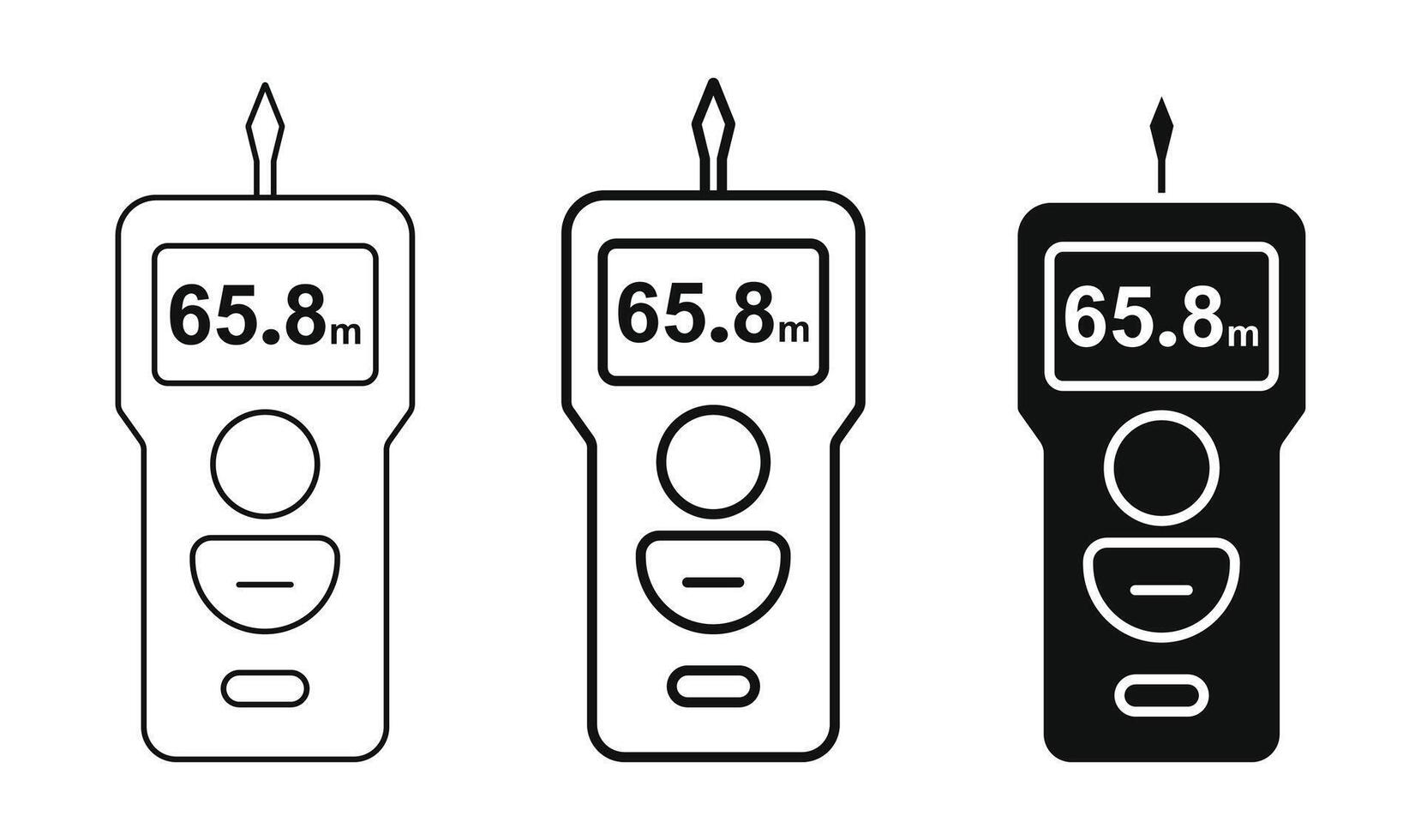 Laser distance measurer icon, outline, glyph, and line style tools vector