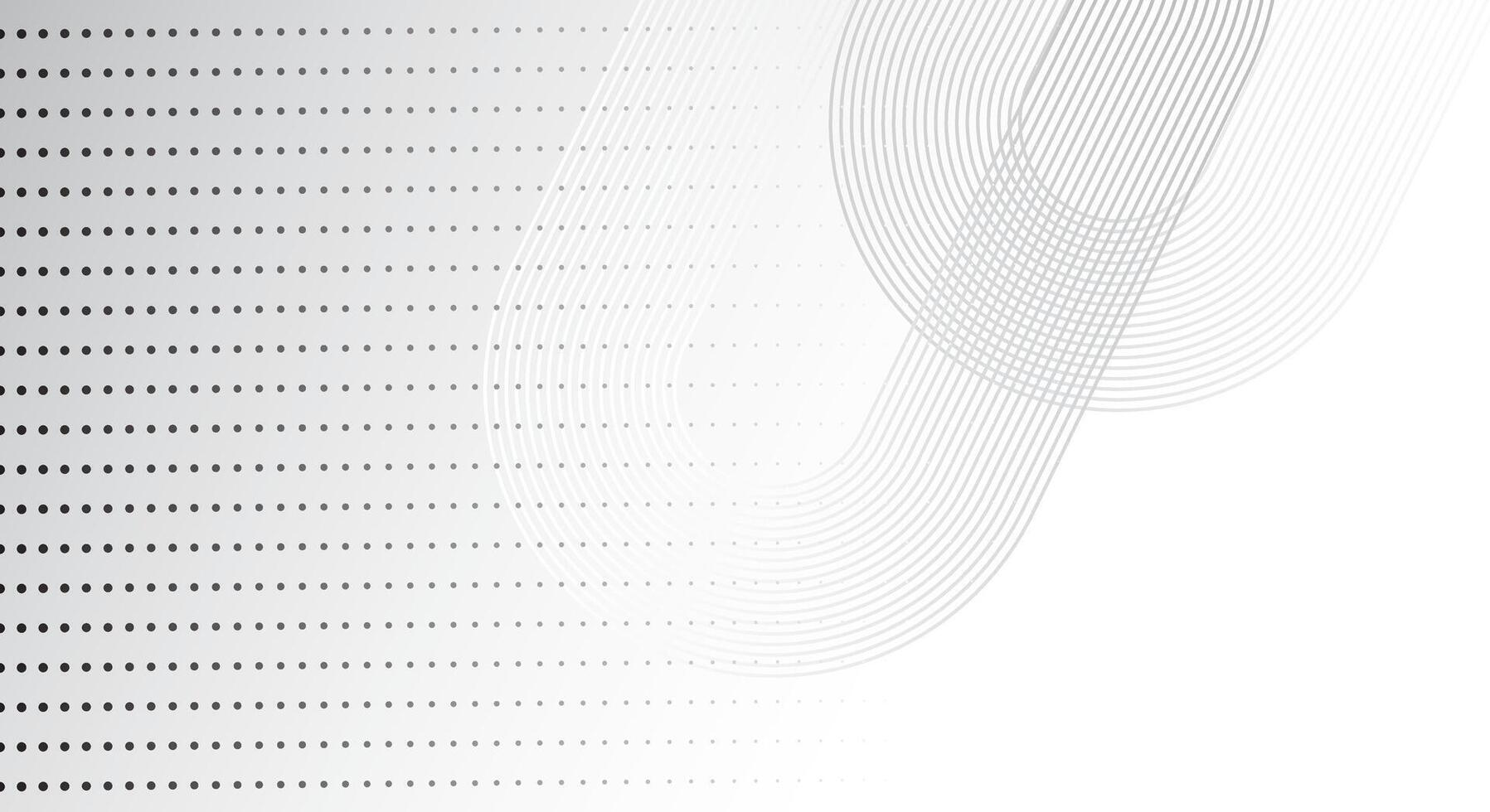 Modern Abstract Background with Dotted Halftone and Curved Line Design in Gray and White vector