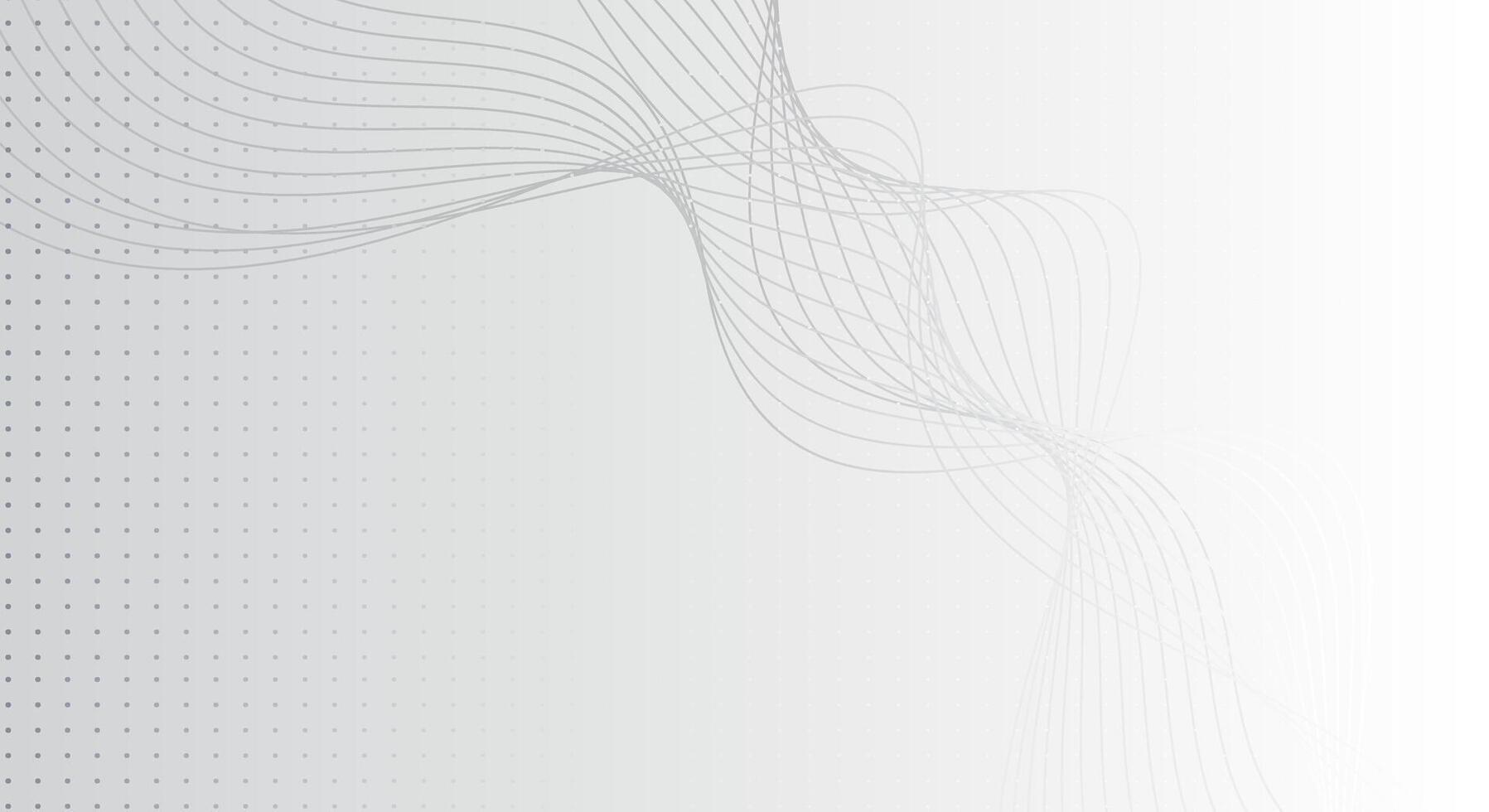 Light Gray Abstract Flow Background with Dotted Grid and Curved Line Design vector