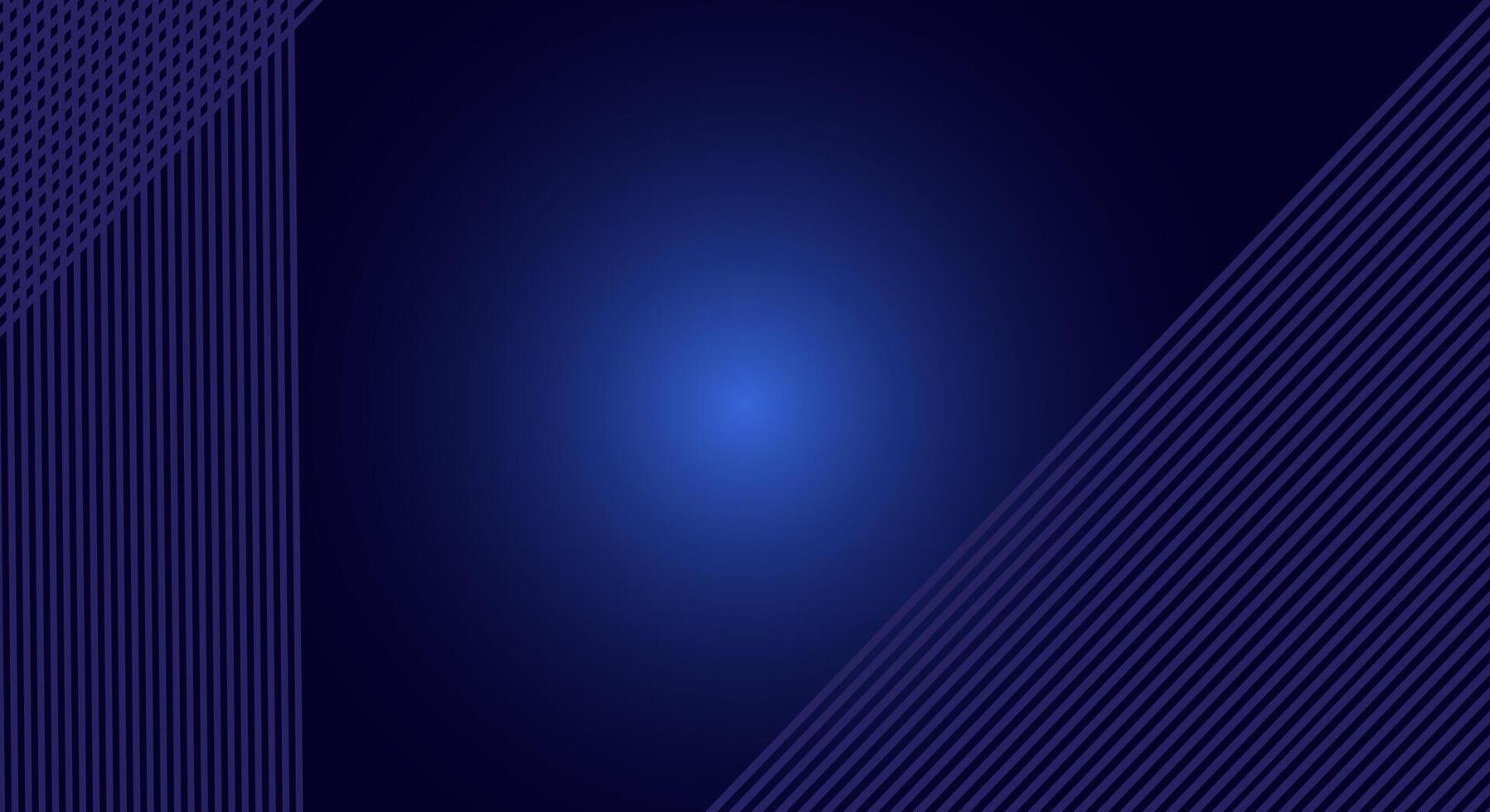 Dark Blue Abstract Background with Gradient Center and Diagonal Line Corners vector