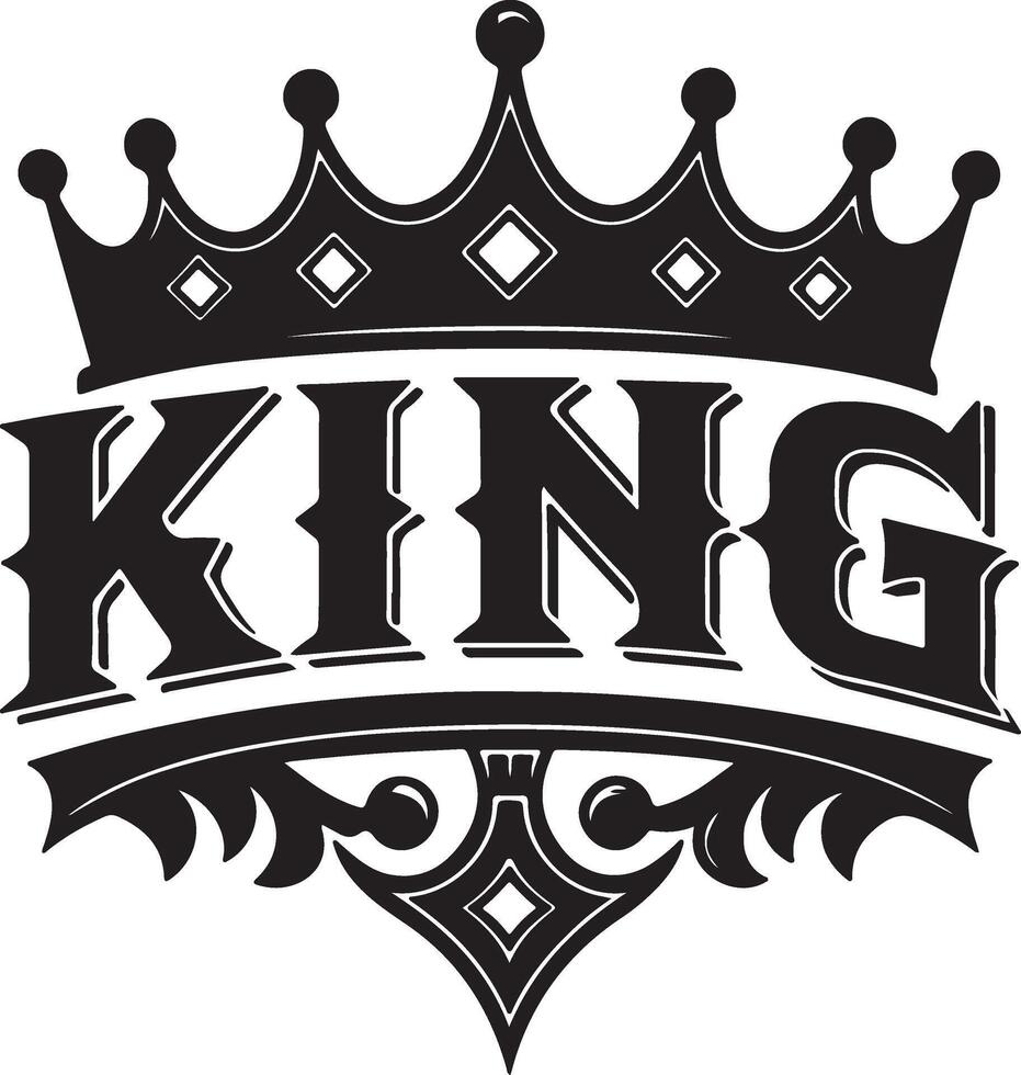 King crown emblem vintage design graphic vector