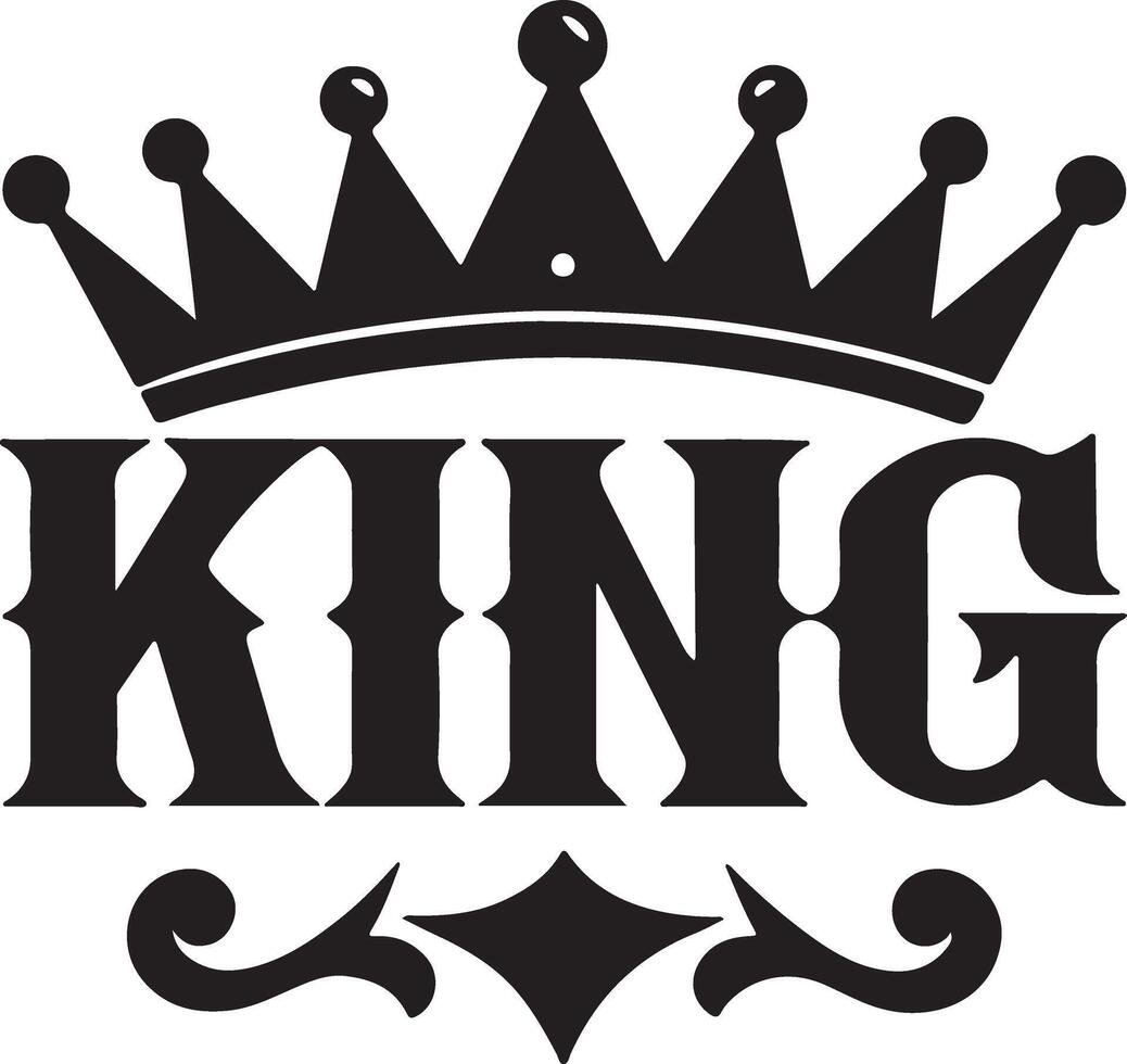 King crown design black and white graphic vector