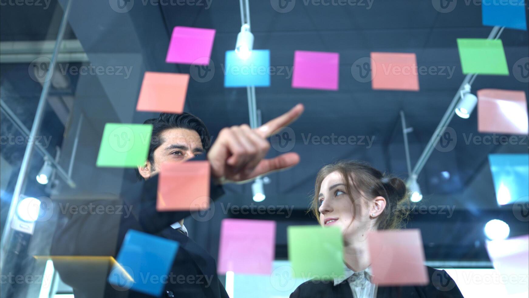 In the office, two businessmen and women discuss and exchange idea and give advice to each other to complete the work,93 photo