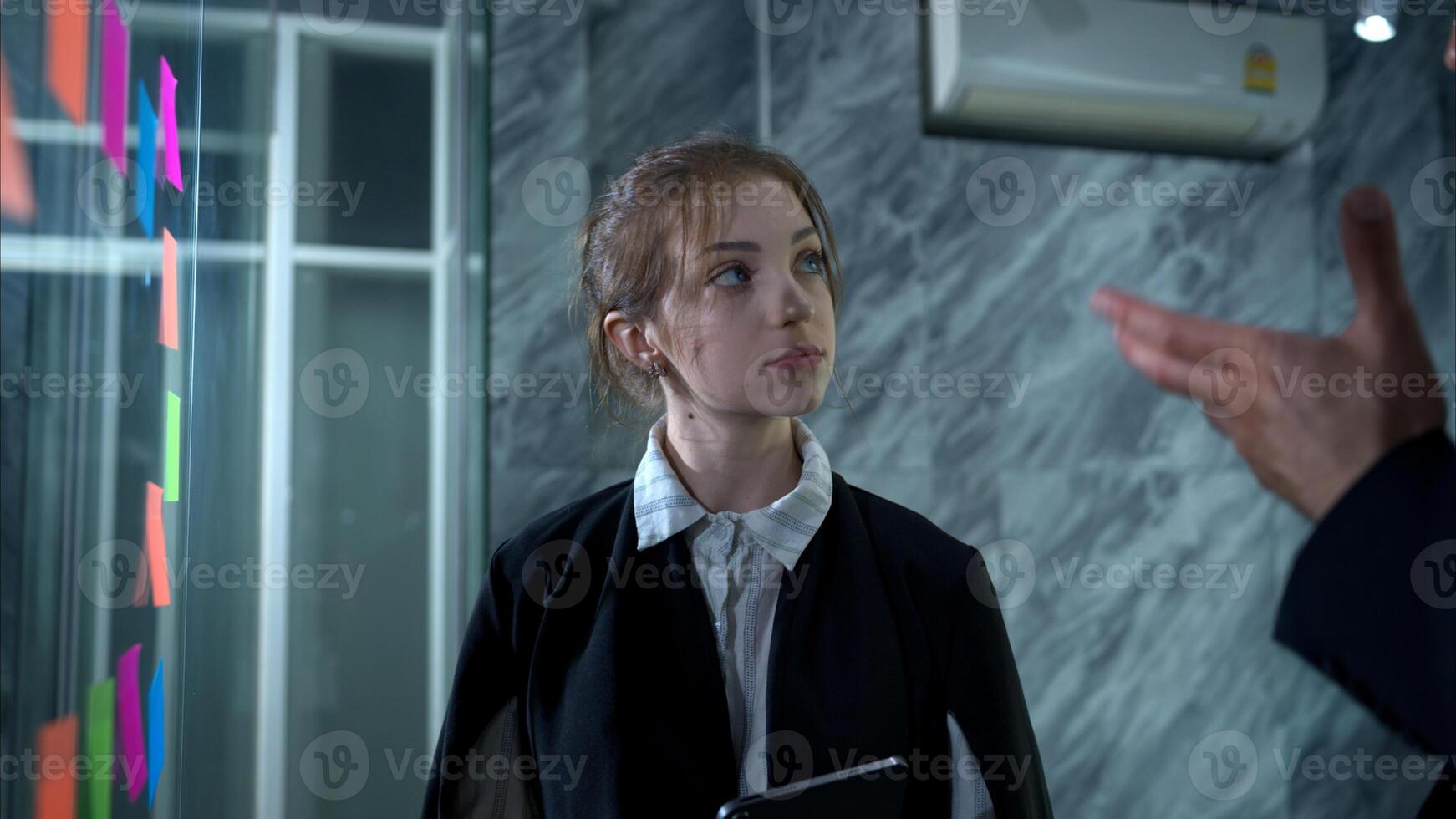 In the office, two businessmen and women discuss and exchange idea and give advice to each other to complete the work,86 photo