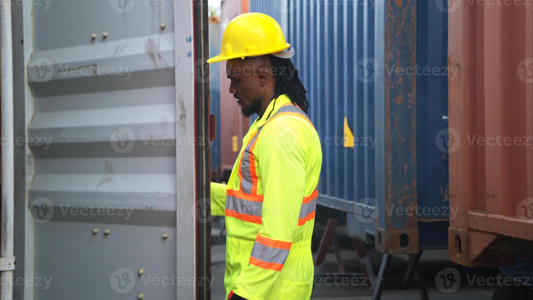 Technicians inspect container repairs by welding at container,27 photo