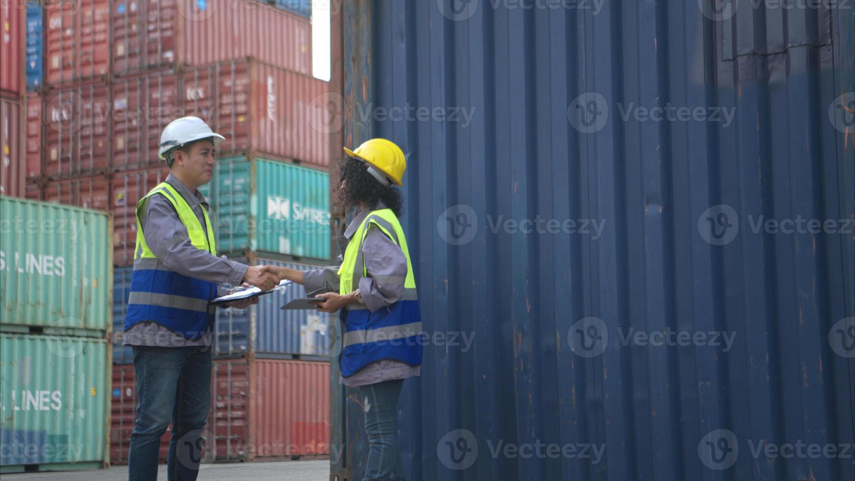 Engineers and technicians inspect the standards of containers that are made,8 photo