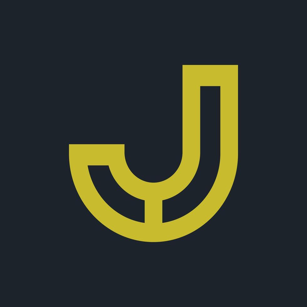 Letter J logo icon line design template element vector