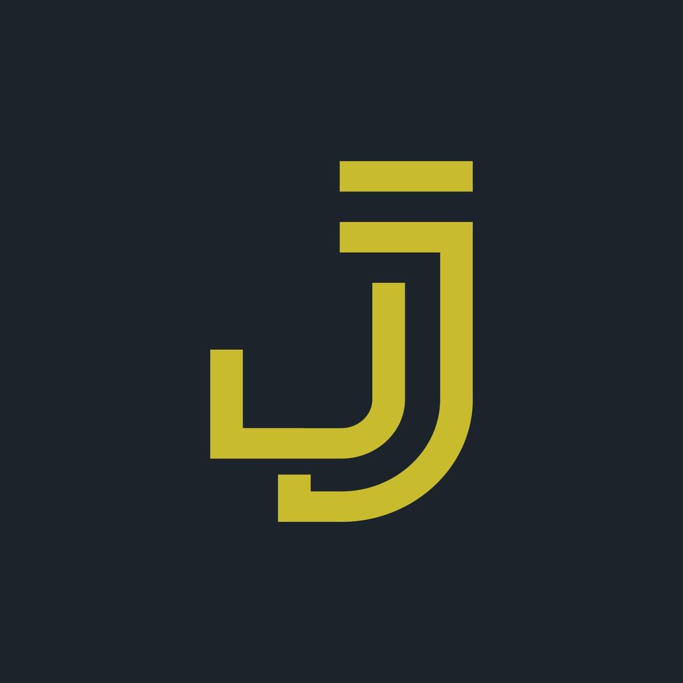 Letter J logo icon line design template elements vector