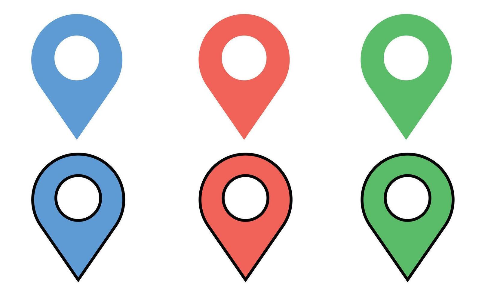 Location icon set, Map pin place marker. location pointer icon symbol in flat style. vector