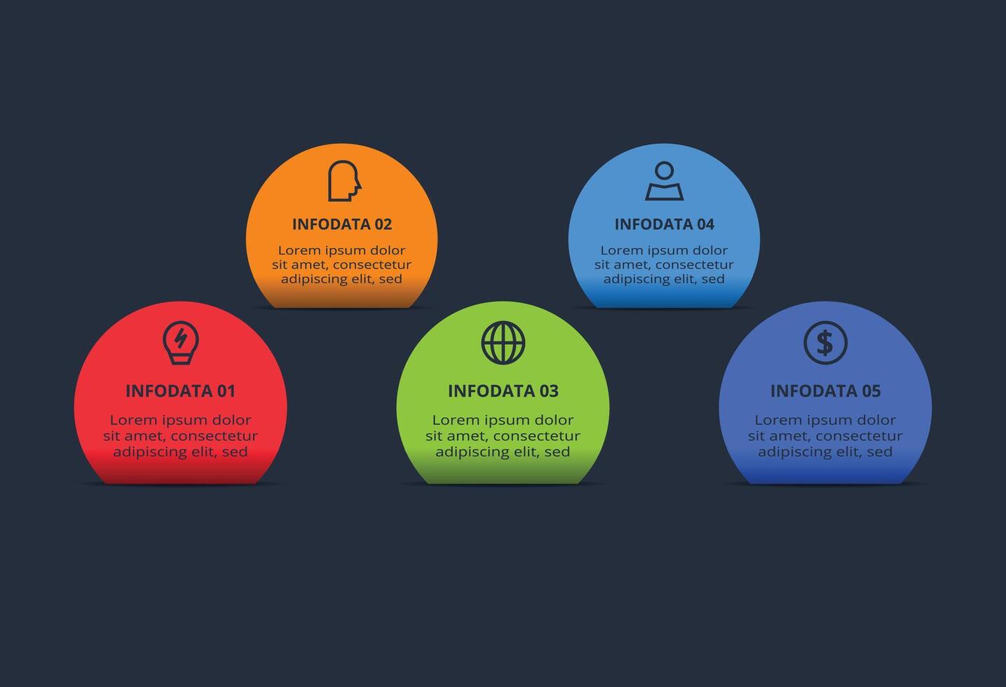 Business data visualization. Process chart. Elements of graph, diagram with 5 steps vector