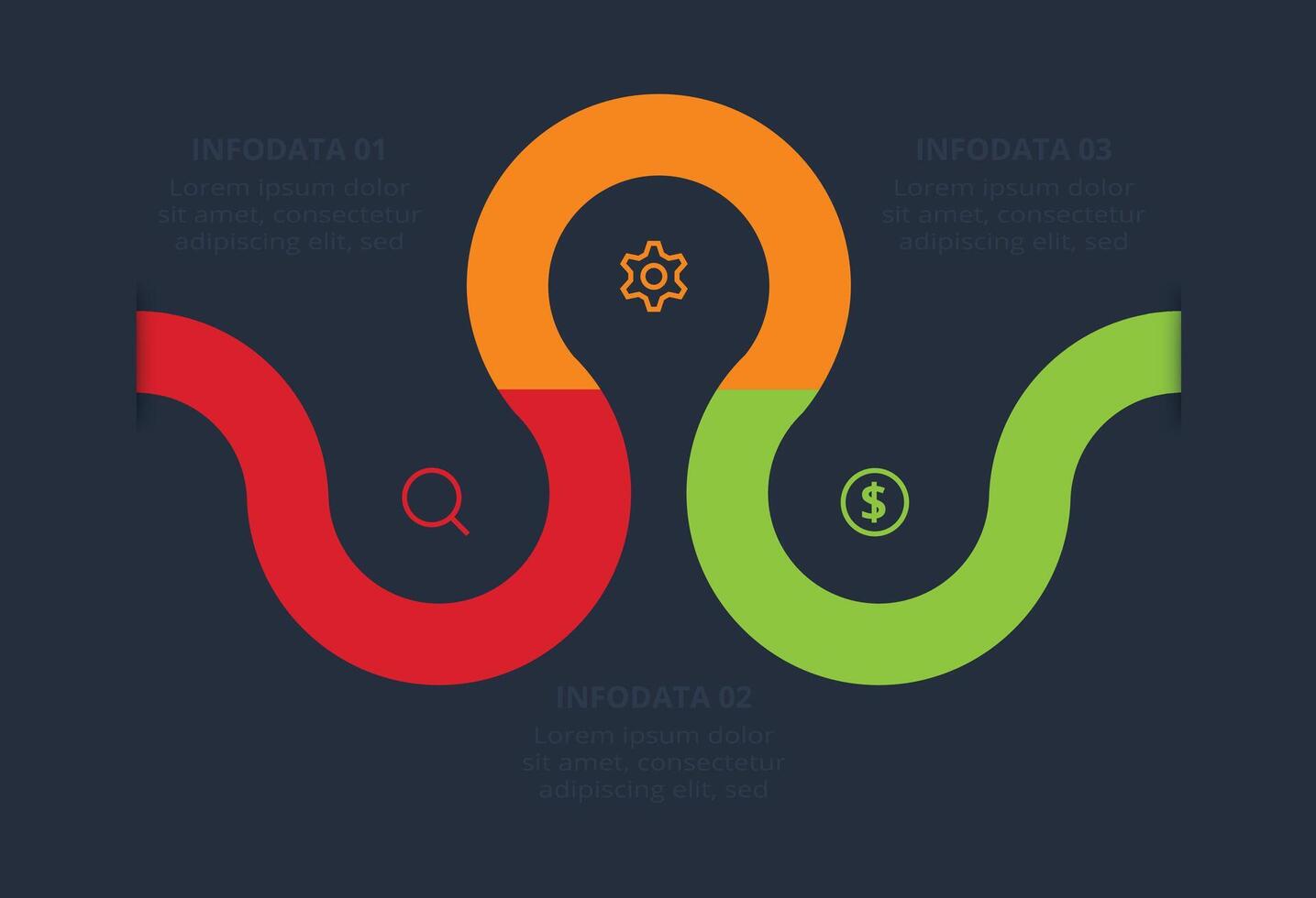 Timeline with 3 elements vector