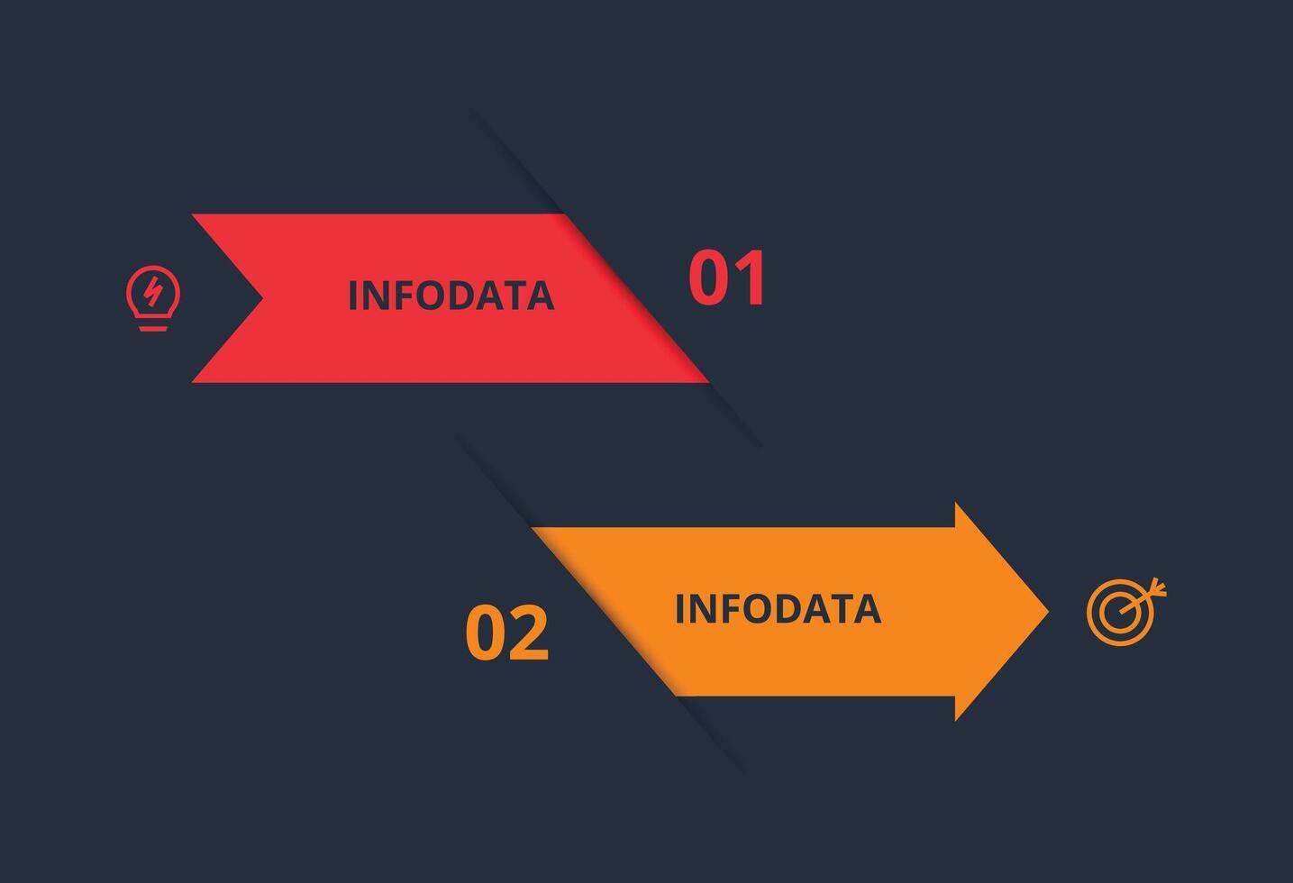 Business data visualization. Process chart. Elements of graph, diagram with 2 steps, options, parts or processes vector