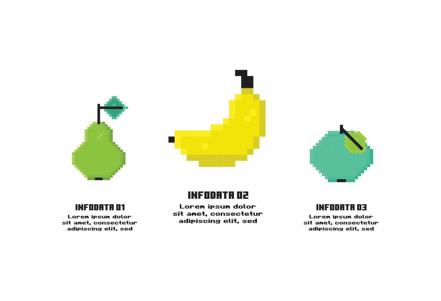Minecraft concept for infographic with 3 options, parts or processes. Business data visualization. vector