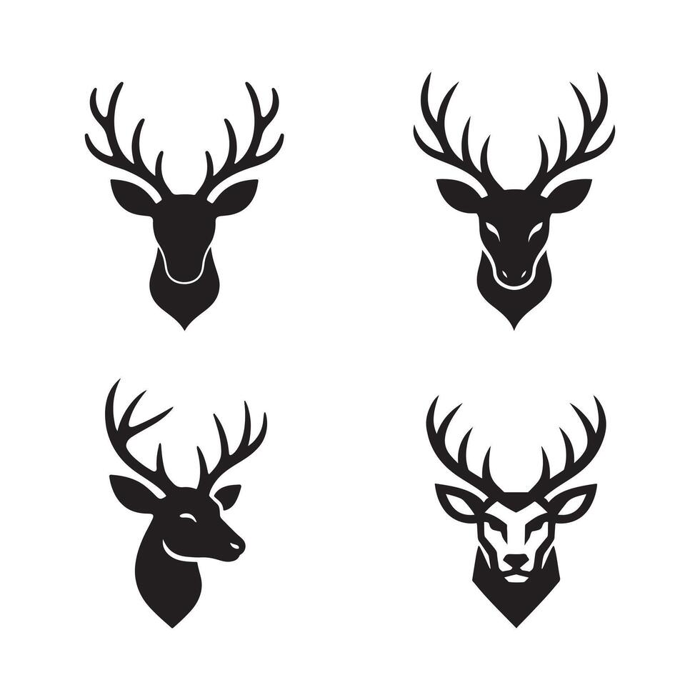 Deer Head silhouette design with white background vector